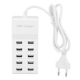 thumbnail image 2 of Cargador USB De 10 Puertos, Estación De Carga Rápida Con Tecnología Inteligente Para Teléfonos Móviles, Tabletas, Consolas De Juegos, Auriculares, 5.3 X 2.4 X 1.3 En, 2 of 7