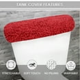 thumbnail image 2 of Home Weavers Waterford Collection Bathroom Rug 100% Cotton Fabric, Soft Absorbent, Elastic Edges, Machine Wash Dry, Toilet Tank Lid Cover for Bathroom, 10"x22" Tank Cover, Red, 2 of 10