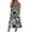 A Black, variant on Womens Summer Dresses V Neck Short Sleeve Floral Print Midi Dress with Pockets Flowy Swing Vacation Casual Sundress S-2XL