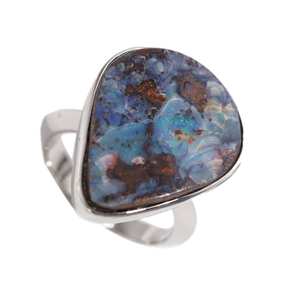 ST BARTH'S PARADISE STERLING SILVER SOLID BOULDER OPAL OPAL RING