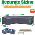 thumbnail image 2 of F&J Outdoors Premium Luxury Waterproof Outdoor Patio L-Shaped Cover - (57"Left+87"Right)W x 33.5"D x 31"H, 2 of 8