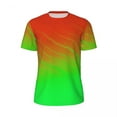 thumbnail image 4 of T Shirt For Men Gym T-Shirt For Men Two Tone Hip Hop Green Orange Striped Beach Tees O Neck Streetwe, 4 of 7