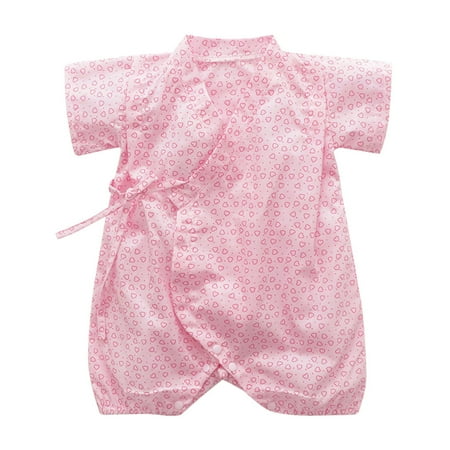 

TAIAOJING Baby Romper Boy Girl Short Sleeve Floral Kimono Jumpsuit Clothes Onesie Outfit 6-9 Months
