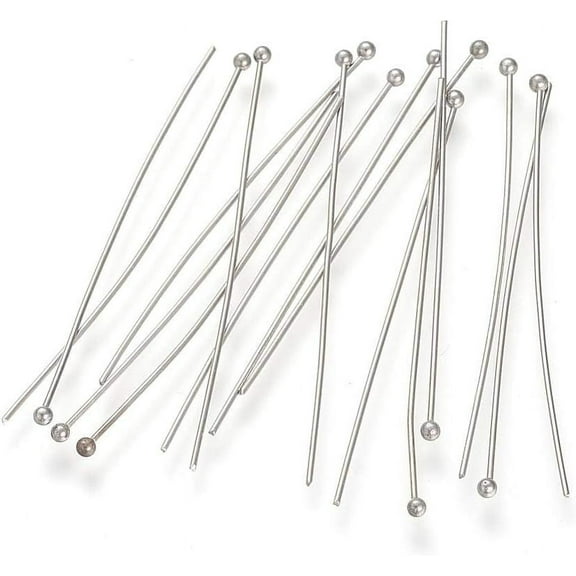 Stainless Steel XL Long Ball Head Pins for Jewelry Making, Earrings, Crafts- Hypoallergenic (70mm x 24 Gauge) 3 Inch