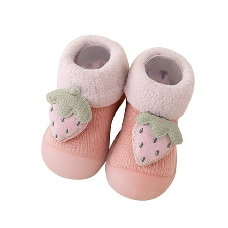 

Toddler Baby Socks Shoes Boys Girls Animal Cartoon Socks Shoes Toddler Fleece Warmthe Floor Socks Non Slip Prewalker Shoes