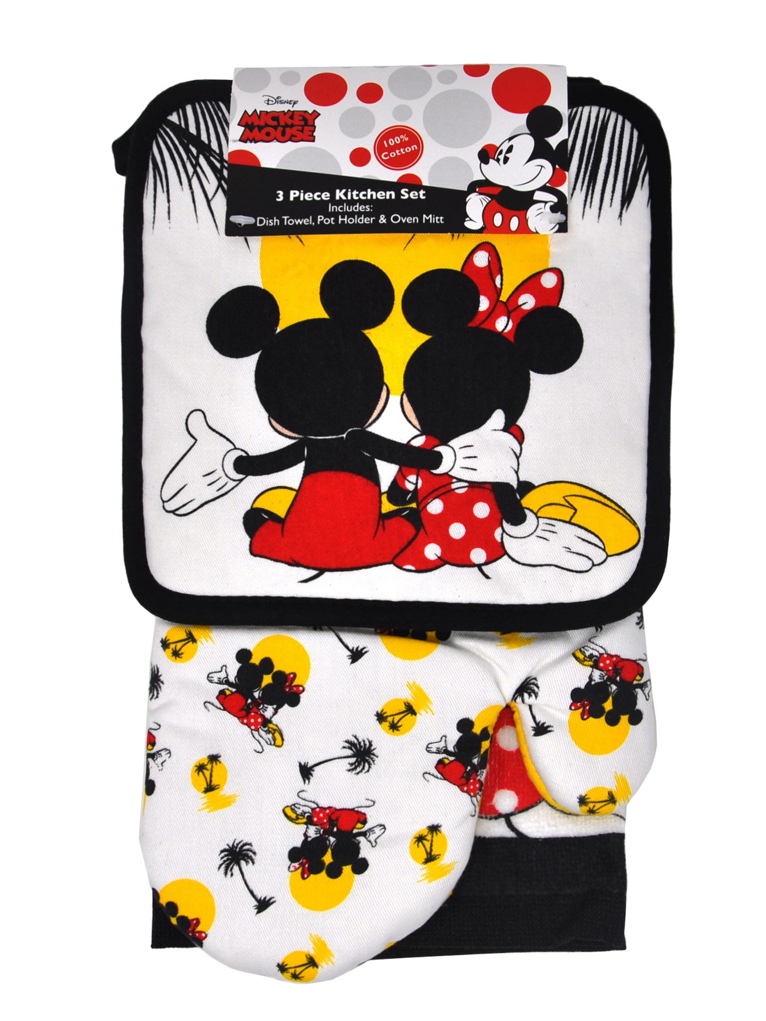 New Disney Mickey Kitchen Placemat Oven Mitt Pot Holders By Home Collection Set 