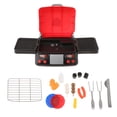thumbnail image 1 of Juego de juguetes de barbacoa para niños pequeños, kits de cocina de comida, utensilios de cocina de simulación, juguetes para edades de 3 a 6 años, rojo, 1 of 10