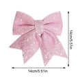 thumbnail image 3 of 6 Pcs Pink Glitter Bows For Christmas Ornament, Hanging Festive Bows For Garland & Wreath Home Xmas Arrangement, 3 of 6