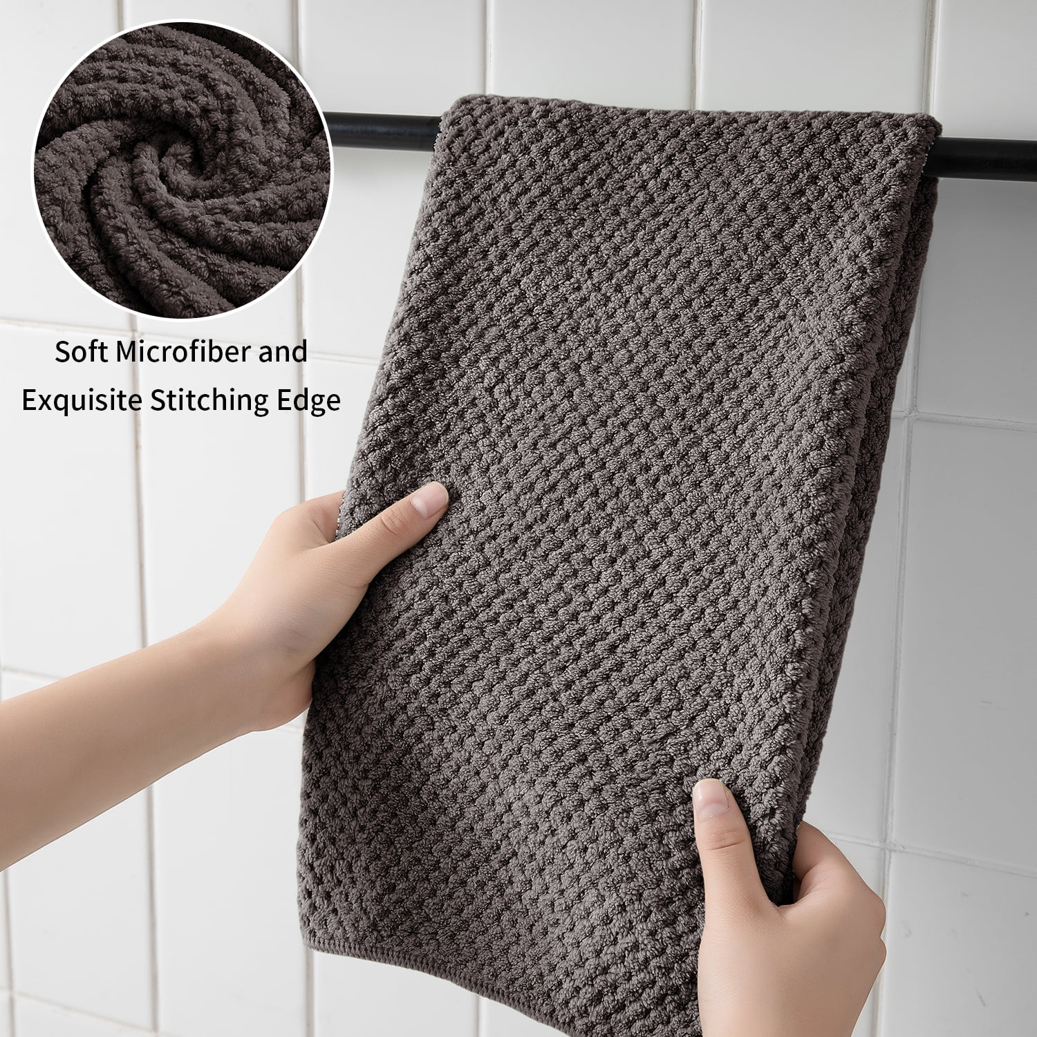 Green Essen 4 Pack Bath Towels Extra Large 35"x 70"Highly Absorbent Quick Dry Large Bath Towels Oversized Microfiber Bath Sheets Soft Bulk Towels for Bathroom Kitchen Spa Hotel Gym Pet(Brown)