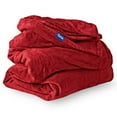 thumbnail image 2 of Bare Home Ultra Soft Microplush Velvet Blanket - Luxurious Fuzzy Fleece Fur - All Season Premium Bed Blanket, Twin Extra Long (Twin/Twin XL, Red), 2 of 6
