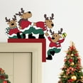 thumbnail image 1 of Santa Claus Wapiti Wooden Door Corner Sticker Holiday Party Door Corner Decoration Sticker, 1 of 5