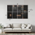 thumbnail image 2 of 8 Pack Art Acoustic Panels Sound Absorbing Dark Geometric Wood Metal Wall Panels Warm Backlit Lines Modern 3D Decorative Soundproof Wall Panels Self Adhesive for Nursery Game Room 48"x32", 2 of 7