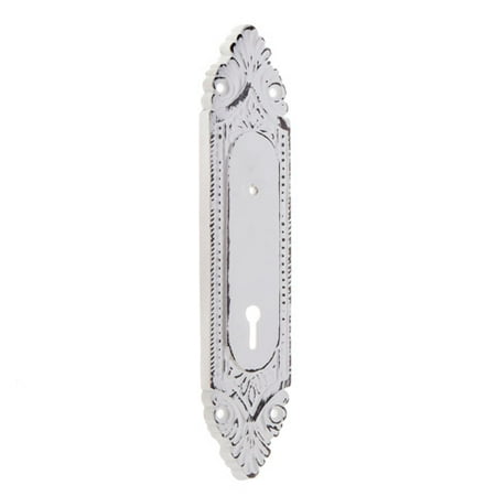 Victorian One Handle - Darice Door Knob Backplates: Whitewash Metal with Victorian Design