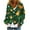 9#Green, variant on Womens Fleece Cardigan Coat Button Closure Christmas Print Casual Fashion Style Outerwear