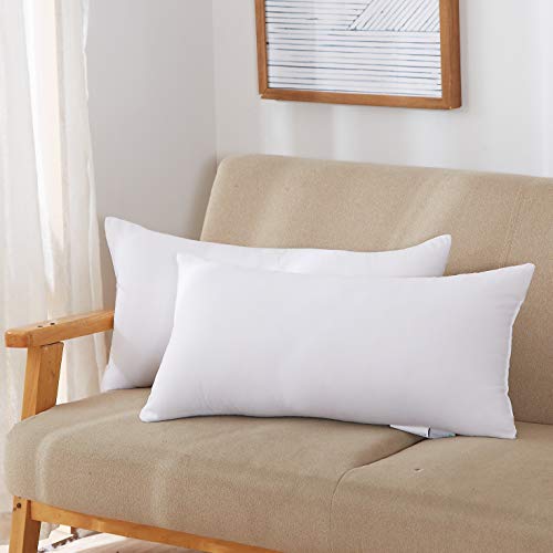 IZO All Supply 16x16 Decorative Pillow Throw Pillow Inserts for Couch Sofa Cushion Machine Washable 6 Pack Hypoallergenic Down Alternative with White Polyester Microfiber Cover