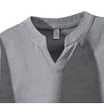 thumbnail image 4 of Men's Boxy Short Sleeve Band Collar V Neck Loose Fit Shirt Streetwear Oversized Textured Pullover Tops Summer Casual Beach Vacation Tee Soft Lightweight Fashion, 4 of 4