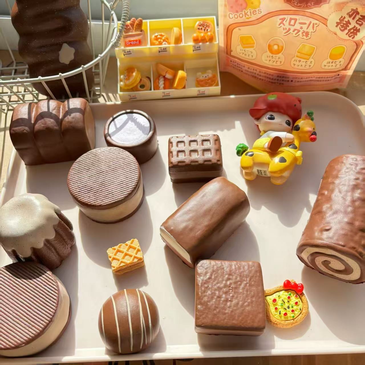 Chocolate Dessert Squishy Toy, Moist Slow Rising Pie & Canelé Cookie Fidget Toys for Stress Relief & ASMR Sensory, Gift for Kids & Adults