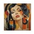 thumbnail image 3 of Designart "Portrait of a Woman in Art Deco Style II" Abstract Portraits Print on Natural Pine Wood, 3 of 5