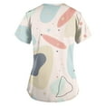 thumbnail image 3 of ADSSDQ Scrub Tops Women Print Breathable Short Sleeve V-Neck Plus Size Shirts Tee Tops with Pockets Nurse Working Uniform Multicolor L, 3 of 3