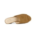 thumbnail image 4 of BLISSFUL STEP Women's Slide Heels Mules Slip on Block Heel Sandals Brown 8, 4 of 6