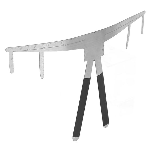 Stainless Steel Eyebrow Ruler Safe Lightweight Portable 3 Point Positioning Eyebrow Ruler
