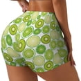 thumbnail image 2 of Kdxio Kiwi Lemon Print Workout Shorts for Women Seamless Soft Smooth Gym Yoga Scrunch Active Shorts, 2 of 9
