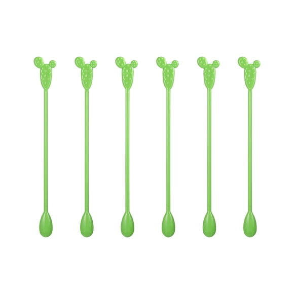 pitrice 6pcs Drink Stirrers Cactus Shape Beverage Spoons Plastic Reusable Coffee Sticks, Cactus Ball