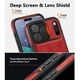 thumbnail image 6 of For Apple iPhone 18 Pro Max / iPhone 17 Pro Max Case, PU Premium Leather Slim Shockproof Cover, Red, 6 of 6