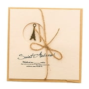 Powkky Vintage Birthday Card Love Word Greeting DIY Card Archaistic Writing Paper (Paris Tower)