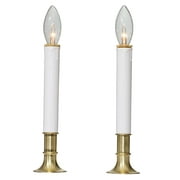 Holiday Time Battery Operated Christmas Candle Lamp, with Gold Base, 2-Pack