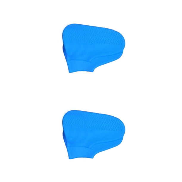 Qarigey Cubiertas de zapatos de látex impermeables Cubierta de lluvia antideslizante reutilizable Cubierta de lluvia gruesa para deportes de Azul L 2Conjunto