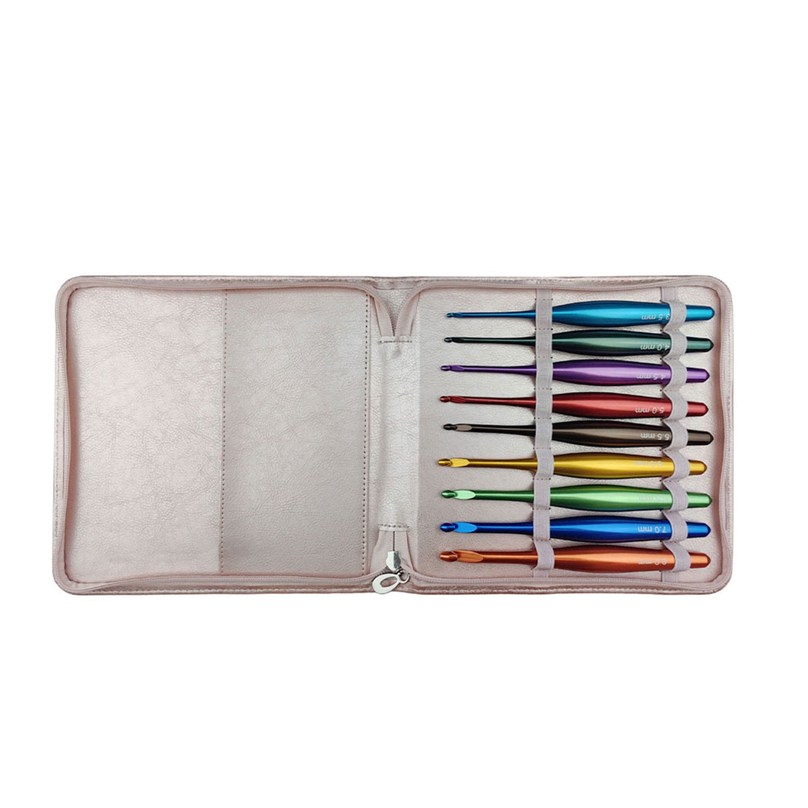 RUISINERY 9 pieces Crochet Hook Set 3.5-8.0mm Crochet Needle Practical Ergonomical Knitting Needle Crochet Accessories for Handicraft