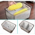 thumbnail image 3 of Fresh Produce Vegetable Fruit Storage Containers - Stay Fresh Containers For Refrigerator - Draining Crisper With Strainers,white, 3 of 4