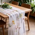 thumbnail image 4 of Fresh 3D Embroidery Floral Sheer Table Runner Polyester Lightweight Draping Table Flag Home Wedding Party Soft Furnishing, 4 of 6