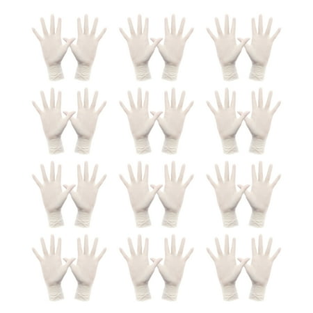 

NUOLUX 50 Pairs Disposable Latex Protective Gloves Industrial Gardens Rubber Gloves Thickening Industrial Gloves for Home Gardening Use (Size L White)