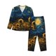 thumbnail image 1 of Balery Oil Starry Sky Sunflower Conjunto de Pijama con Estampado para Mujer, Conjunto de Dos Piezas con Manga Larga, Ropa de Dormir Suave con Bolsillos, Pijamas Cómodos-X-Large, 1 of 7