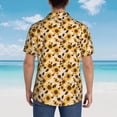 thumbnail image 4 of Balery Vintage Plaid Cute Sunflower Camisas hawaianas de manga corta para hombre, camisas playeras de corte holgado, camisas de vacaciones con botones,Medium, 4 of 7