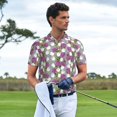 thumbnail image 5 of Balery Rose Flowers Printed Men’s Short Sleeve Polo Shirt, Midweight Men's Shirt,Golf Polo shirts -Small, 5 of 8