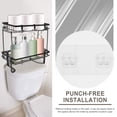 thumbnail image 5 of Dznils Over The Toilet Storage Shelf, 2-Tier Steel Bathroom Storage Organizer with Hooks, Black, 5 of 13