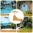thumbnail image 5 of Costway Kids Outdoor Chaise Lounge Patio Wood Lounge Chair with Detachable & Height Adjustable Umbrella Portable Chair, 5 of 10