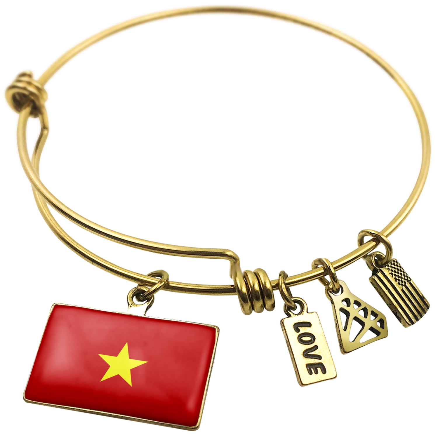Expandable Wire Bangle Bracelet Vietnam Flag NEONBLOND by NEONBLOND