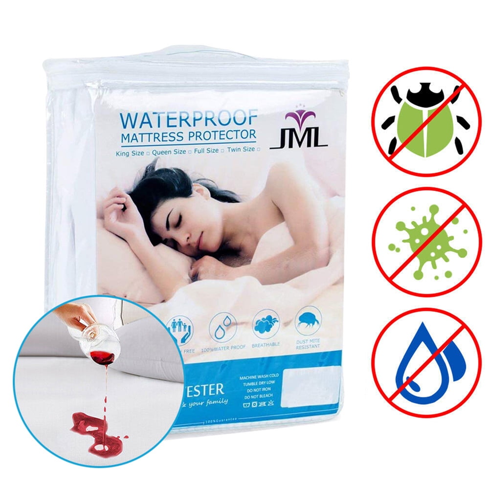 JML Waterproof Fitted Mattress Protector, Mattress Cover for Bed, King