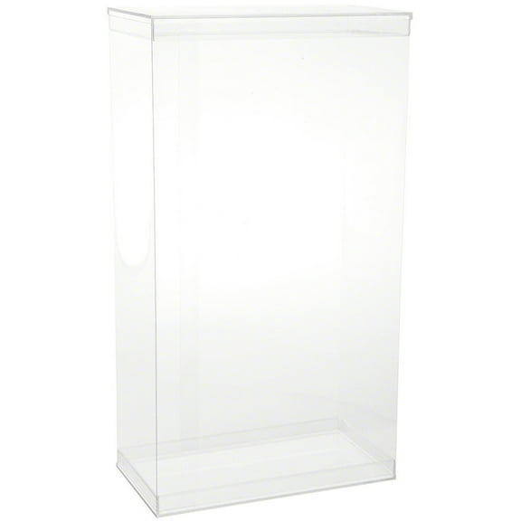 DollSafe Deluxe Clear Folding Display Case with Acrylic Top and Base for 15-16 inch Dolls or Action Figures, 9.5" W x 5" D x 17" H