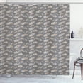 thumbnail image 1 of Tribal Shower Curtain, Bohemian Feathers Primitive Culture Plume Retro Repetition Pastel Toned, Fabric Bathroom Set with Hooks, 69W X 70L Inches, Pale Brown and Grey, by Ambesonne, 1 of 3