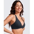 thumbnail image 4 of CRZ YOGA Butterluxe Deep V-Neck Sports Bras for Women Criss Cross Padded Top Wireless Yoga Bras, 4 of 5