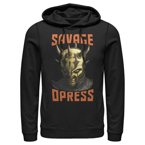 Men's Star Wars: The Clone Wars Savage Opress Big Face Pull Over Hoodie Black Large