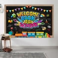 thumbnail image 3 of 9 x 6 ft Welcome Back to School Backdrop Blackboard Cartoon Colorful Pencils Photography Background for Student Enrollment Ceremony First of Day School Backdrop Banner Classroom School Decorations, 3 of 5