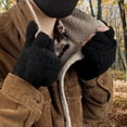 thumbnail image 7 of BambooMN Wool Acrylic Knitted Winter Convertible Half Fingerless Glove Mittens Combo - Dark Grey - 1 Pair, 7 of 7