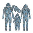 thumbnail image 5 of Odeerbi Christmas Onesie Pajamas for Family Holiday Sleep Jumpsuit Long Sleeve Family Christmas Pajamas Matching Sets Kids Fashion Printed Hooded Jumpsuit Sleepwear PJs Set Blue, 5 of 5