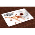 thumbnail image 1 of Ambesonne Coffee Art Place Mats Set of 4, Funny Giraffe, Standard Size, Brown Orange Black, 1 of 4